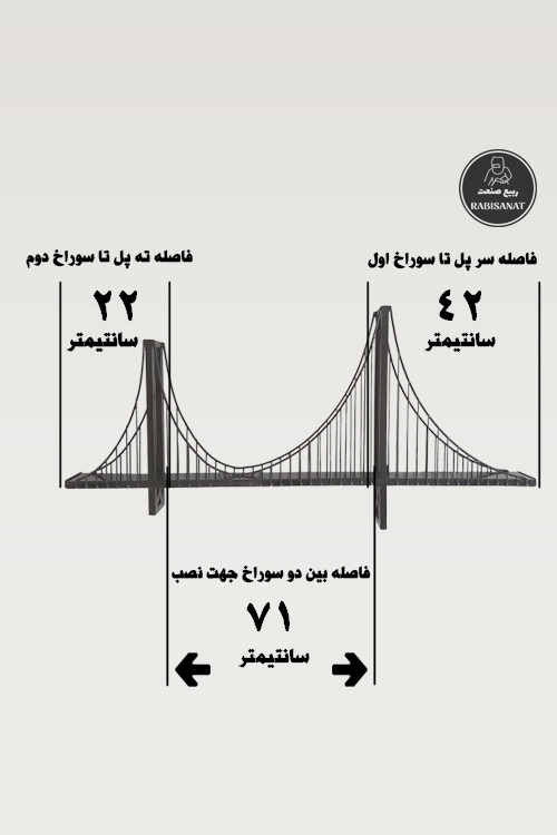 ماکت دکوری فلزی پل گلدن گیت - اندازه ها - دوم